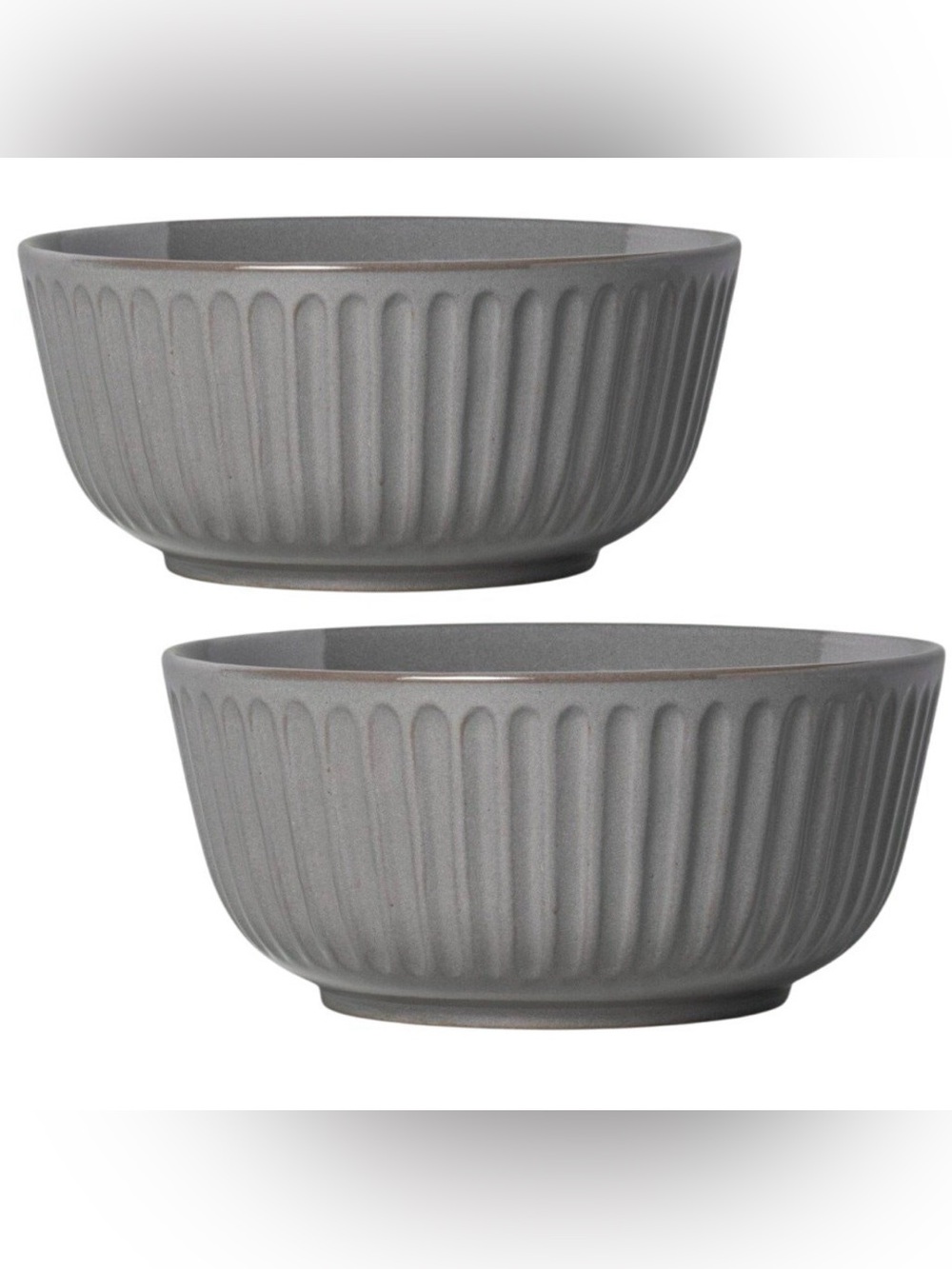 2-PK Fluted Stoneware Serve Bowls Gray Hearth & Hand with Magnolia, Large 9.75"D